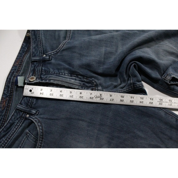 Agedenim "Well Worn" Mens 34x32 Blue Jeans Straight Fit Stretch Medium Wash - Picture 12 of 13